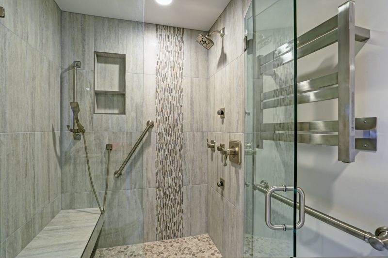 Minimalist Shower with Stone Accents
